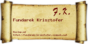 Fundarek Krisztofer névjegykártya