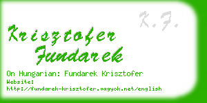 krisztofer fundarek business card